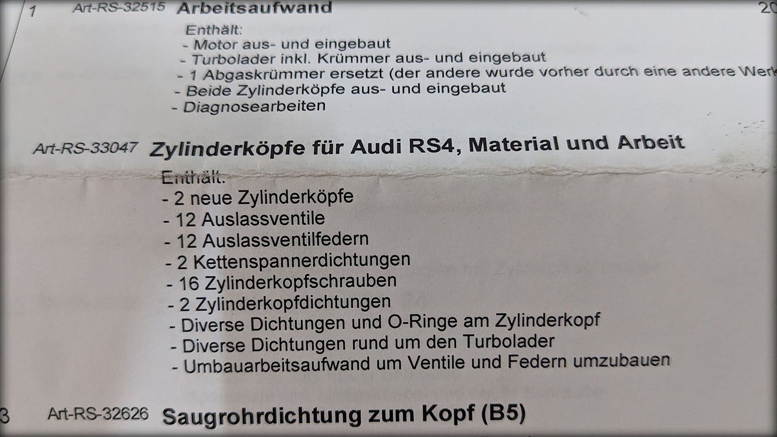 RS4 Biturbo Grundmotor