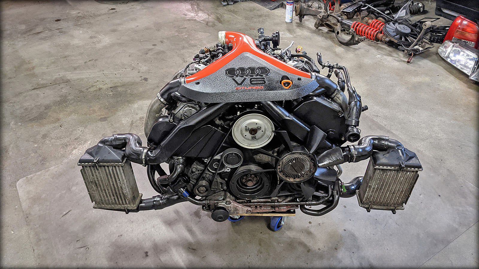 S4 Biturbo Motor mit Anbauteilen, neu abgedichtet, Kupplung und Zahnriemen neuwertig