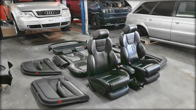 A6 C5 S6 Avant Recaro Lederausstattung mit Rollos
