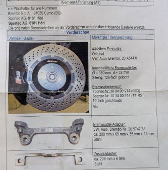 RS3 8P Bremsscheiben vorne spezial