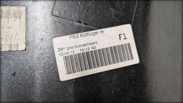 Preview: RS3 8P Kotflügel rechts