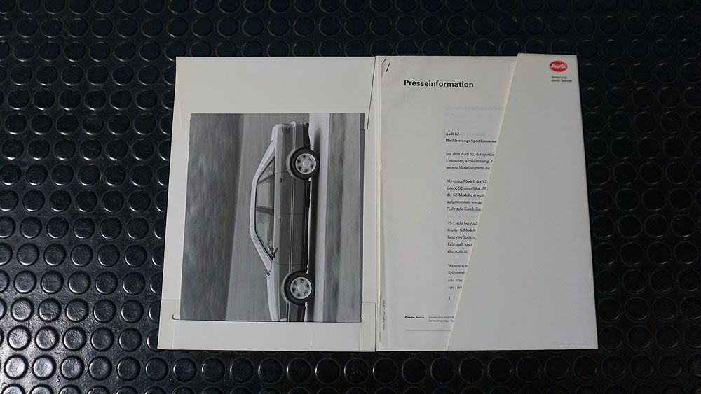 Pressemappe Audi S2 Limousine (unverkäuflich)