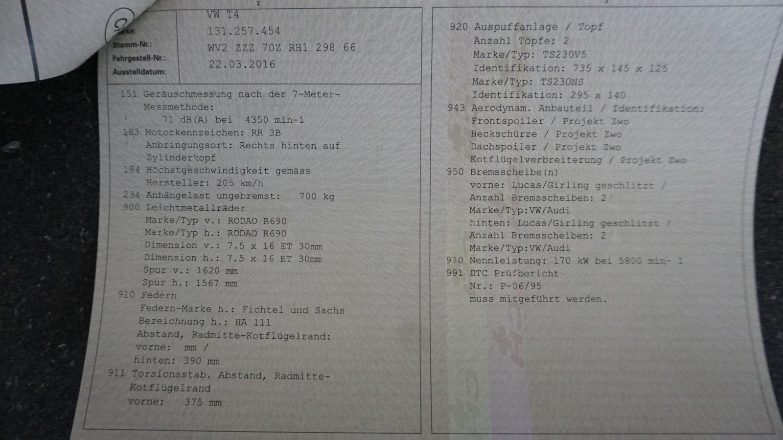 VW Bus T4 Turbobus Audi S2 Motor